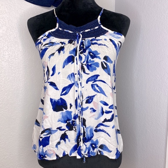 Japna Lounge 3 Piece Floral Blue & White Pajama Set - Picture 3 of 7